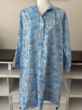 Holly Shae Design Arden Dress Hydrangea Stripe Women's Size XL XXL